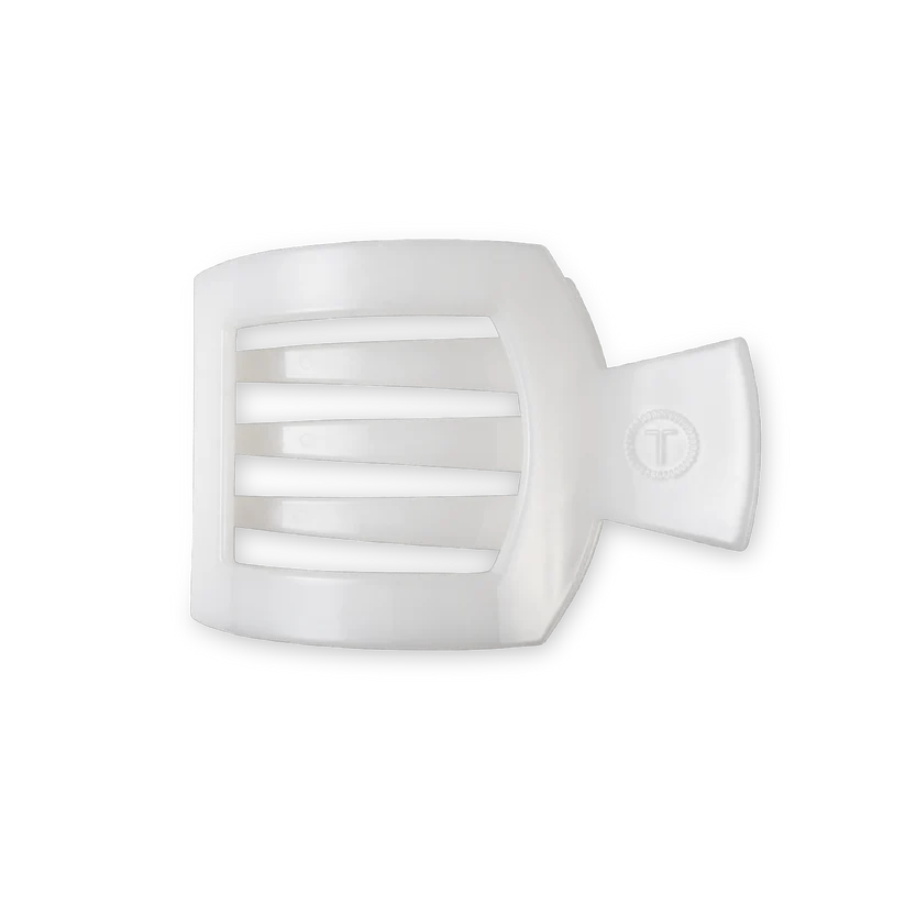 Medium Flat Square Clip - Coconut White