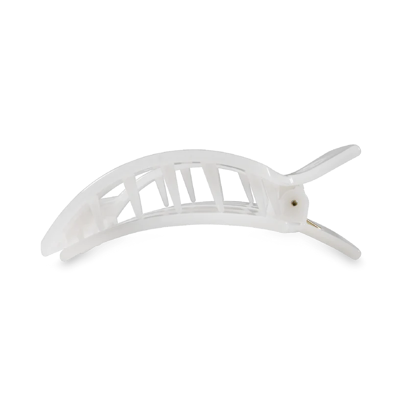 Medium Flat Square Clip - Coconut White