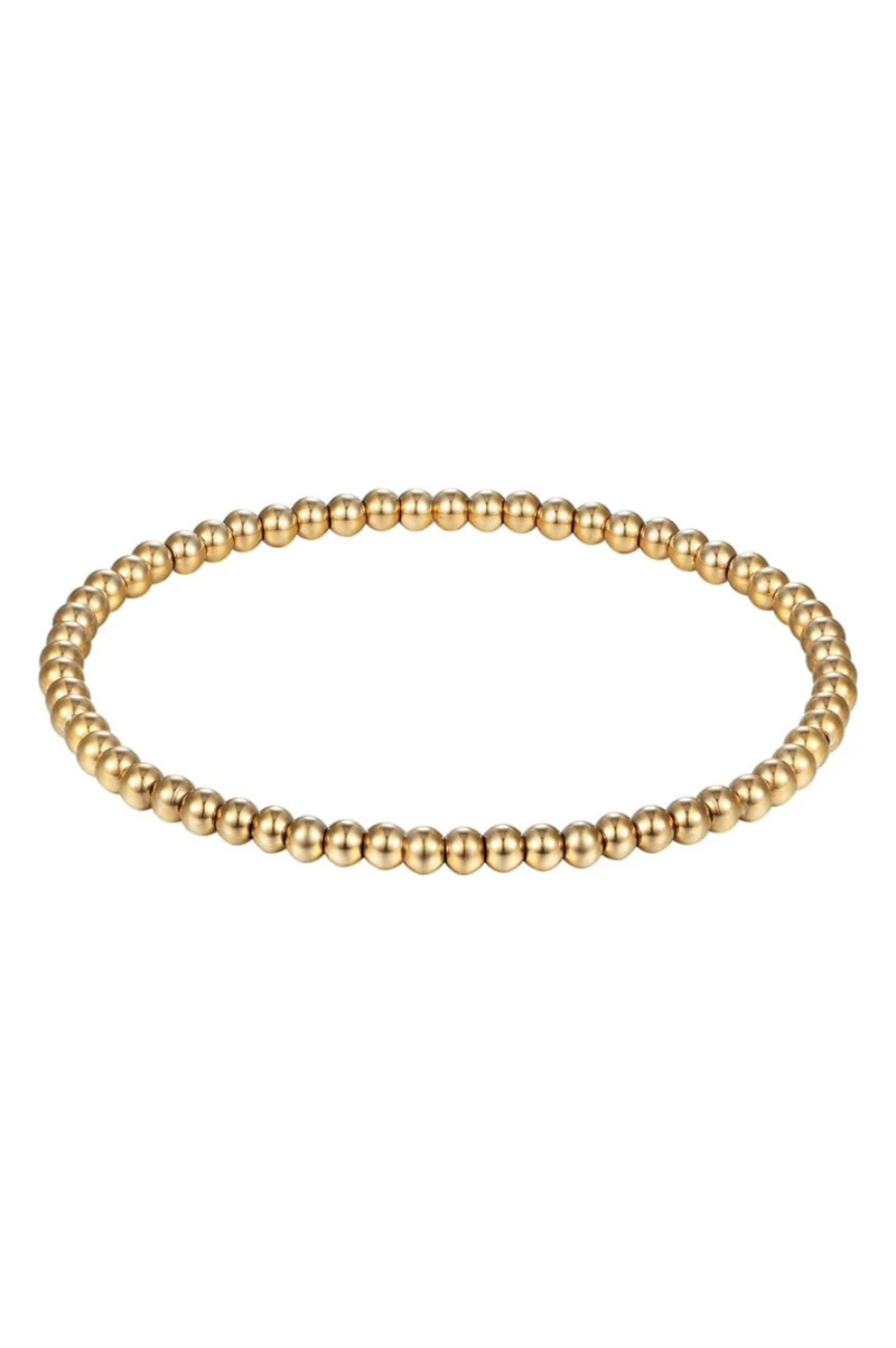 Stainless Steel Ball Stretch Bracelets - 4mm - Gold