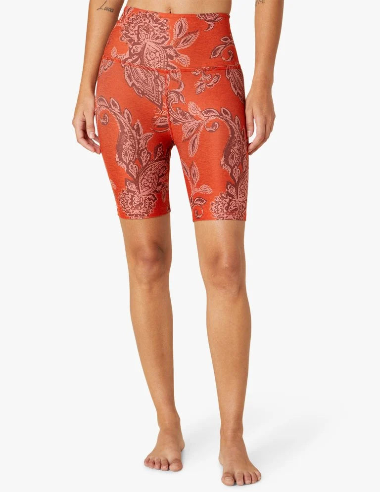 Softmark HighWaisted Biker Short-Chai Paprika Paisley