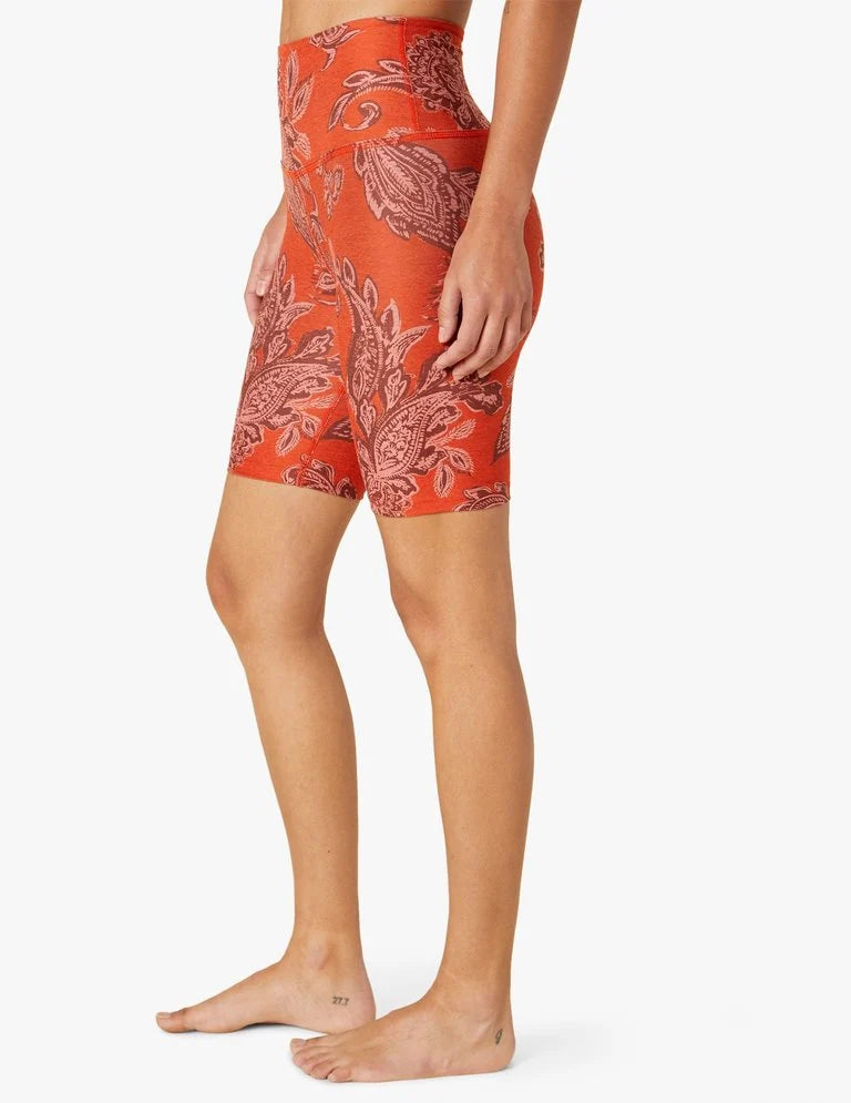 Softmark HighWaisted Biker Short-Chai Paprika Paisley