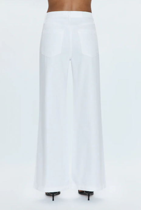 Jadyn Low Slung Palazzo Jean - Vivid White
