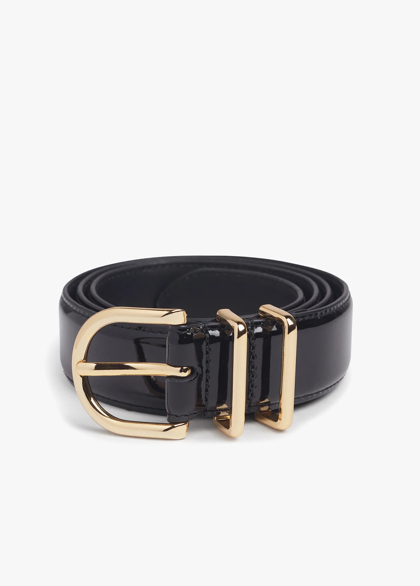 The Patent Fancy Juni Belt - Black/Gold