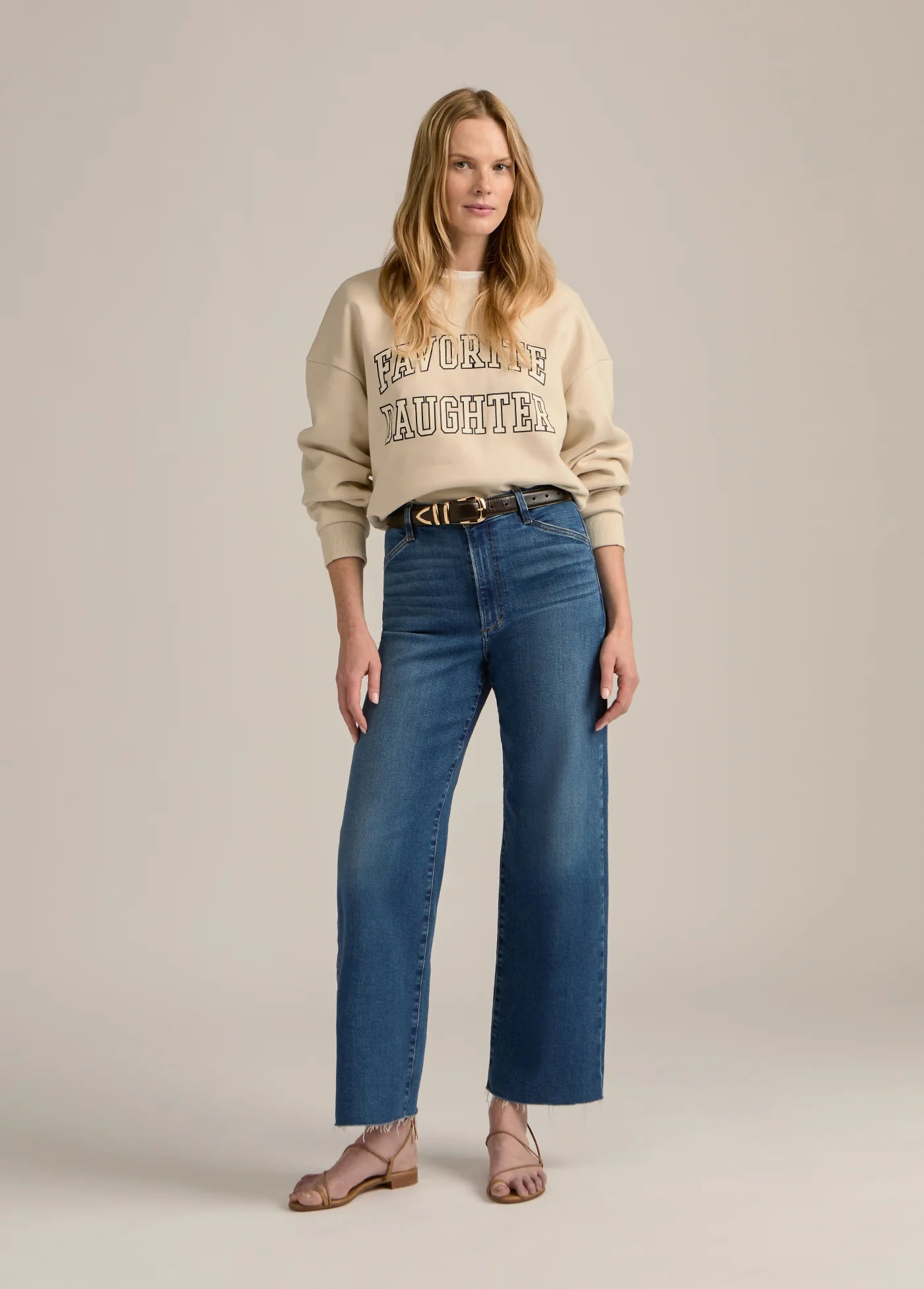 The Cropped Collegiate Sweatshirt - French Oak