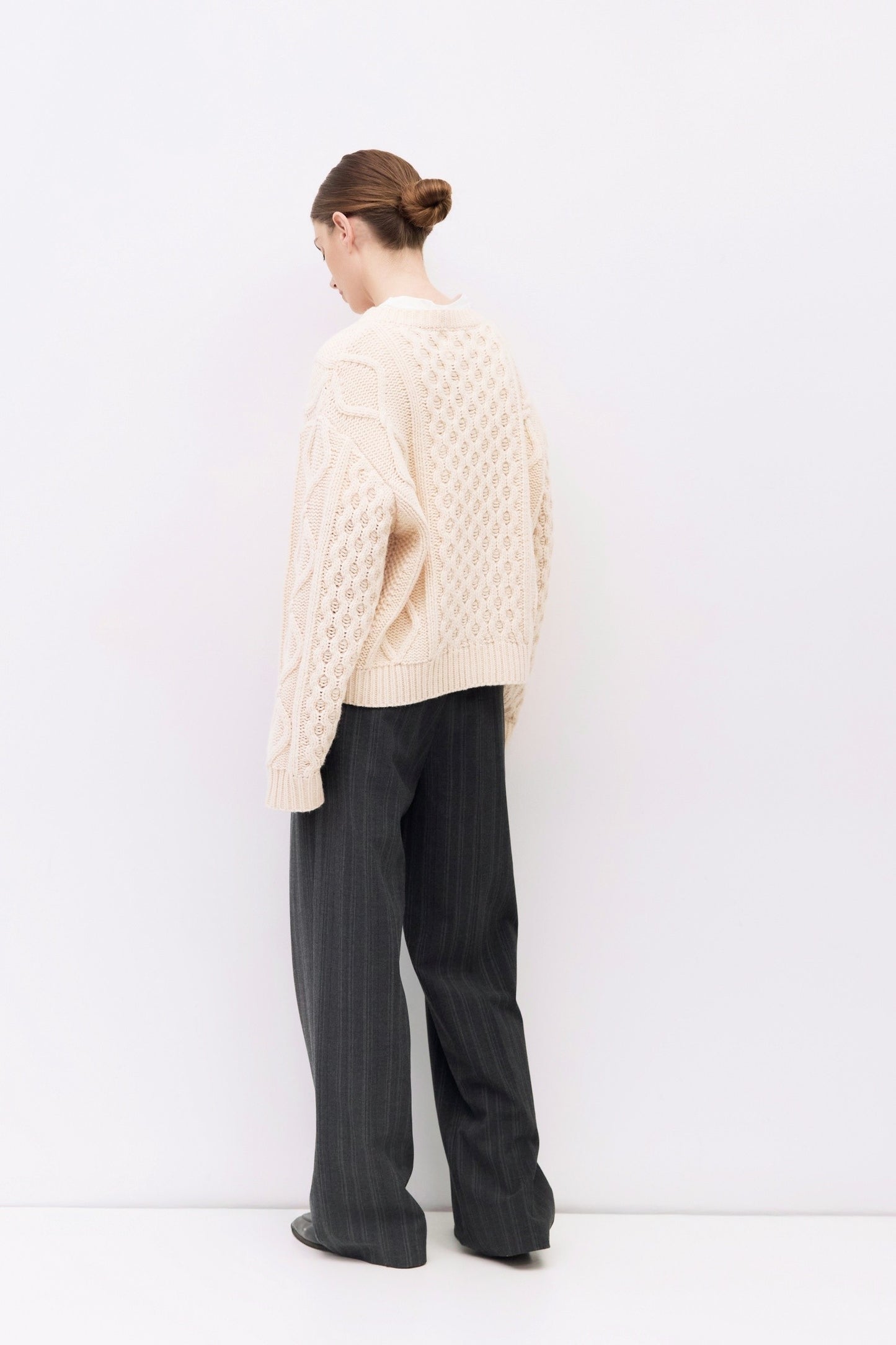 The Deena Cable Knit Sweater - Cream