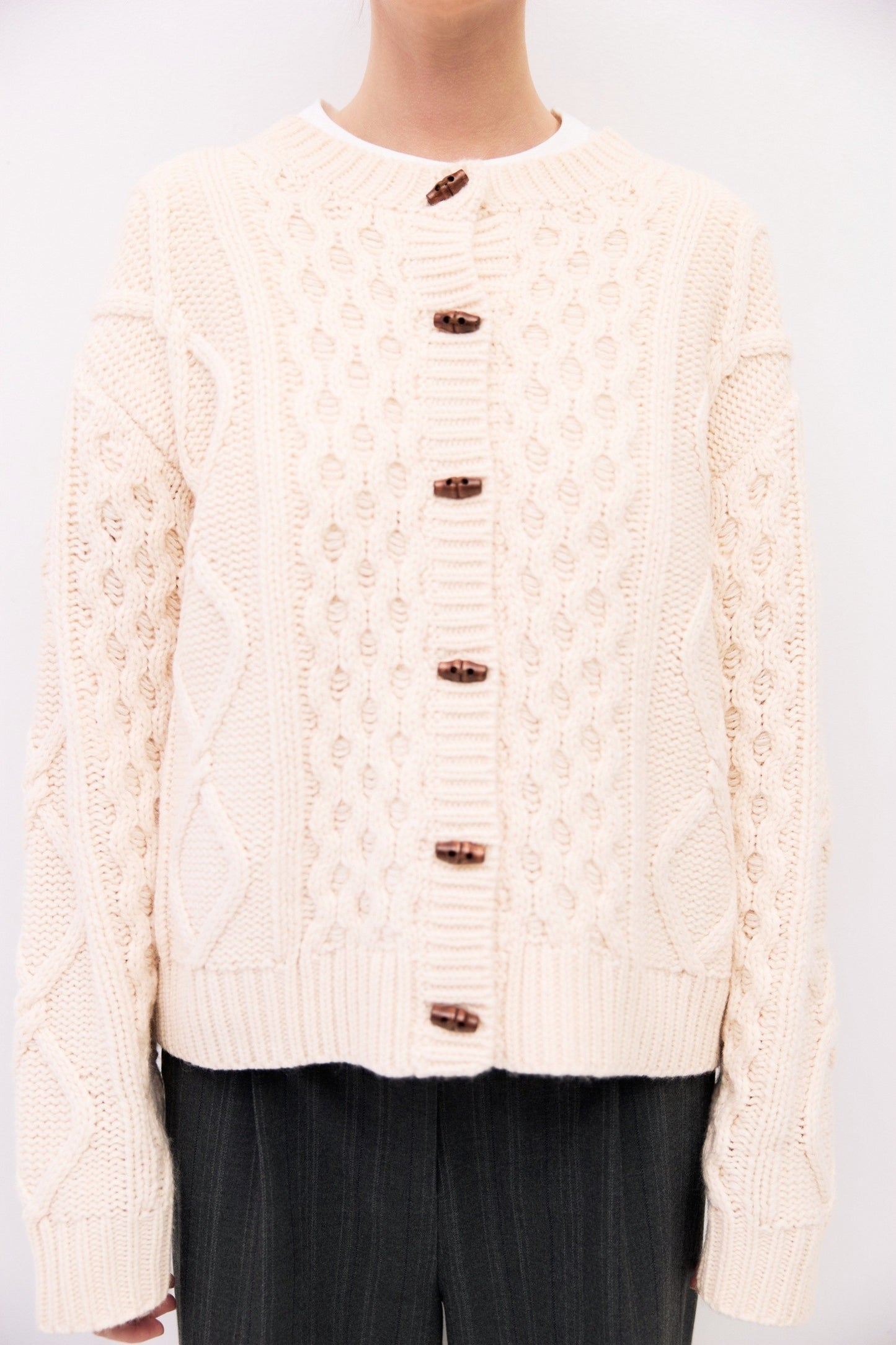 The Deena Cable Knit Sweater - Cream