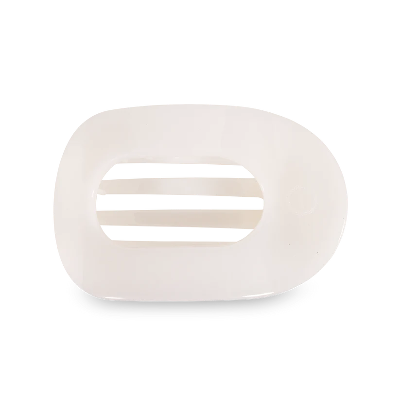 Large Flat Round Clip - Coconut White