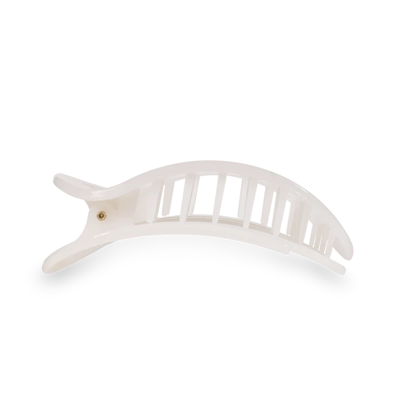 Large Flat Round Clip - Coconut White