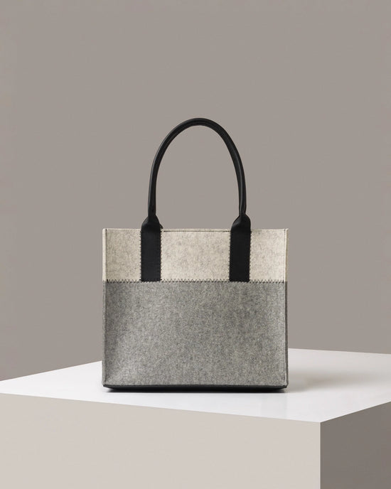 Jaunt Merino Wool Midi Tote - Granite/ Heather White/Black