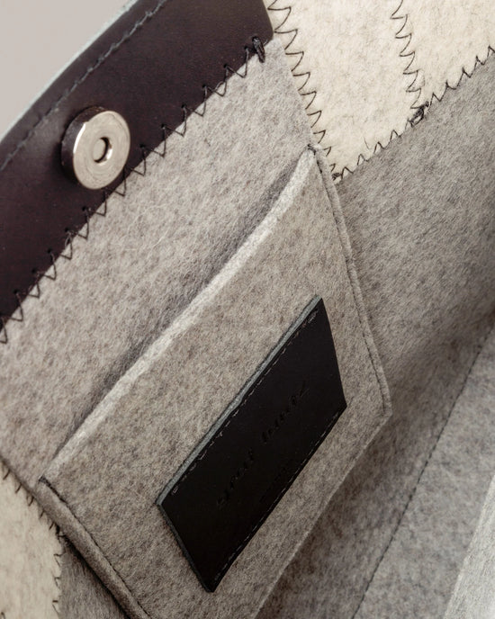 Jaunt Merino Wool Midi Tote - Granite/ Heather White/Black