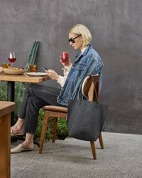 Hana Merino Wool Tote - Cumin Black