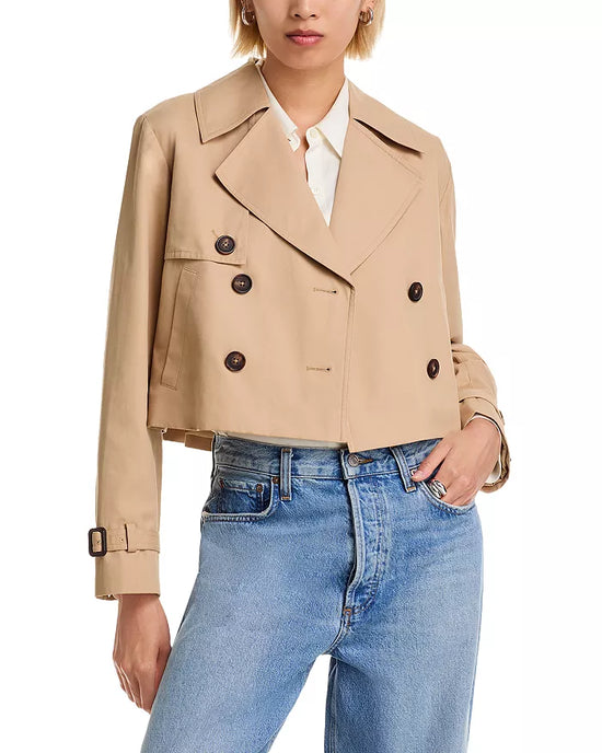 Cropped Twill Trench