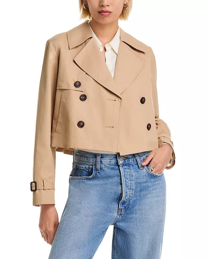 Cropped Twill Trench