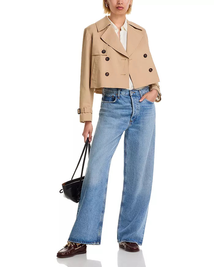 Cropped Twill Trench