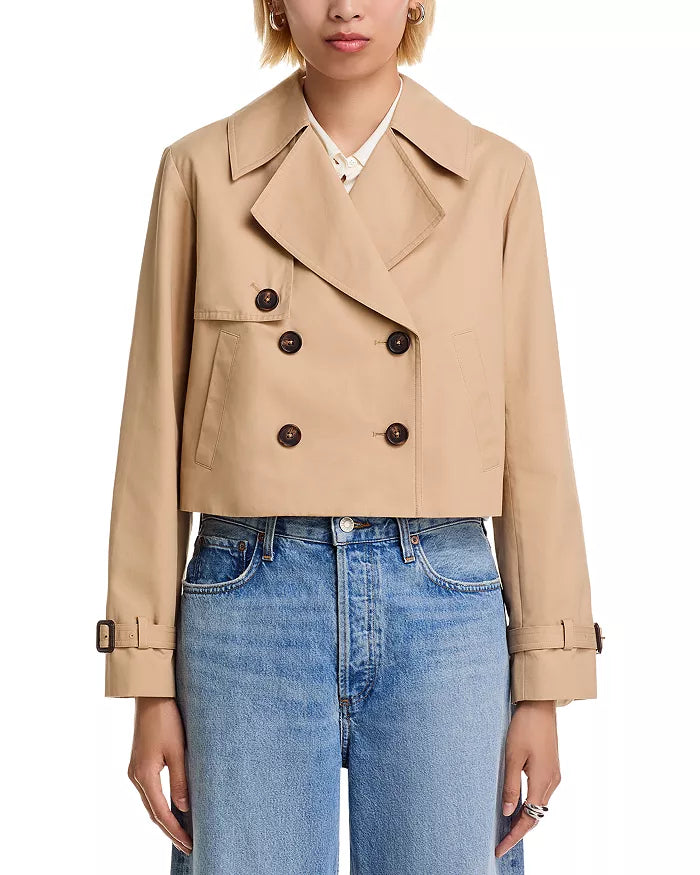 Cropped Twill Trench