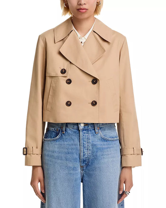 Cropped Twill Trench