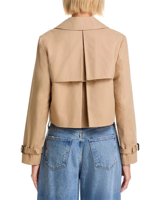 Cropped Twill Trench