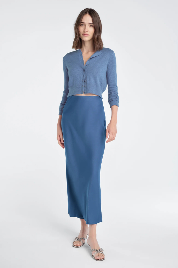 The Cropped Rebecca Cardigan - River Blue