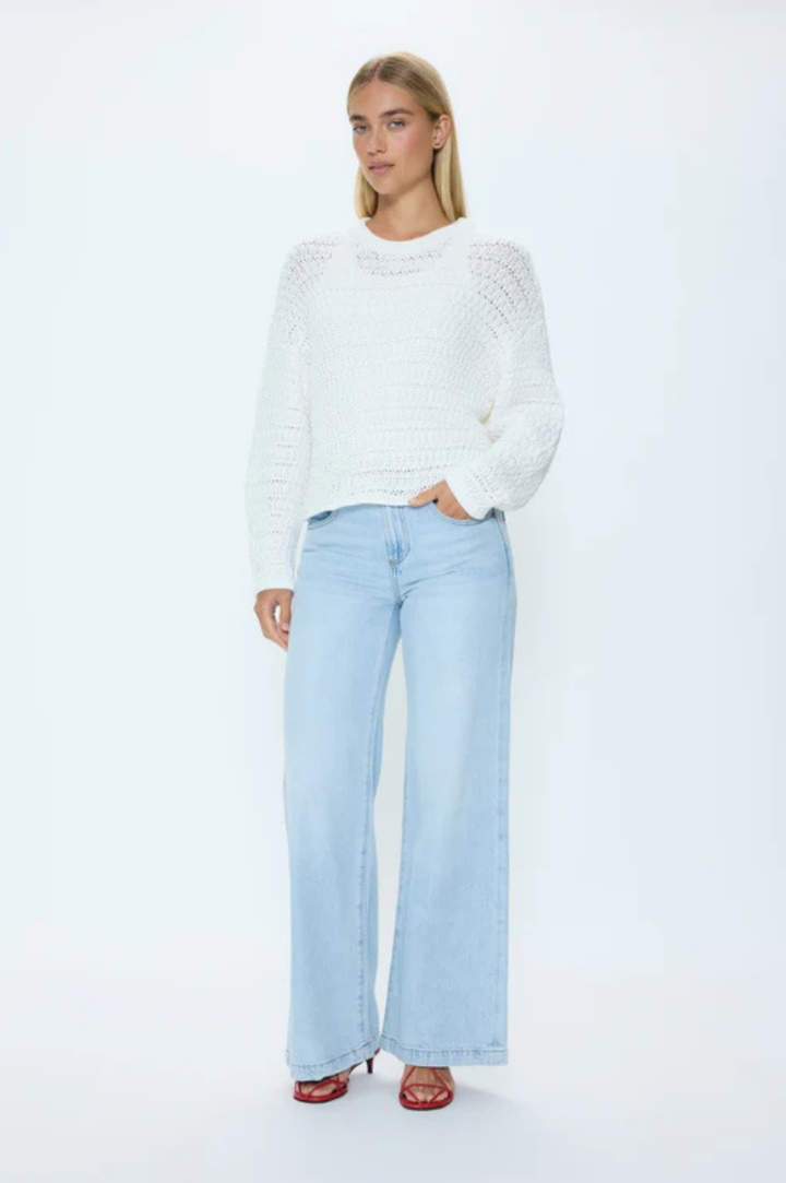 Katya Relaxed Crew Neck Sweater - Le Blanc