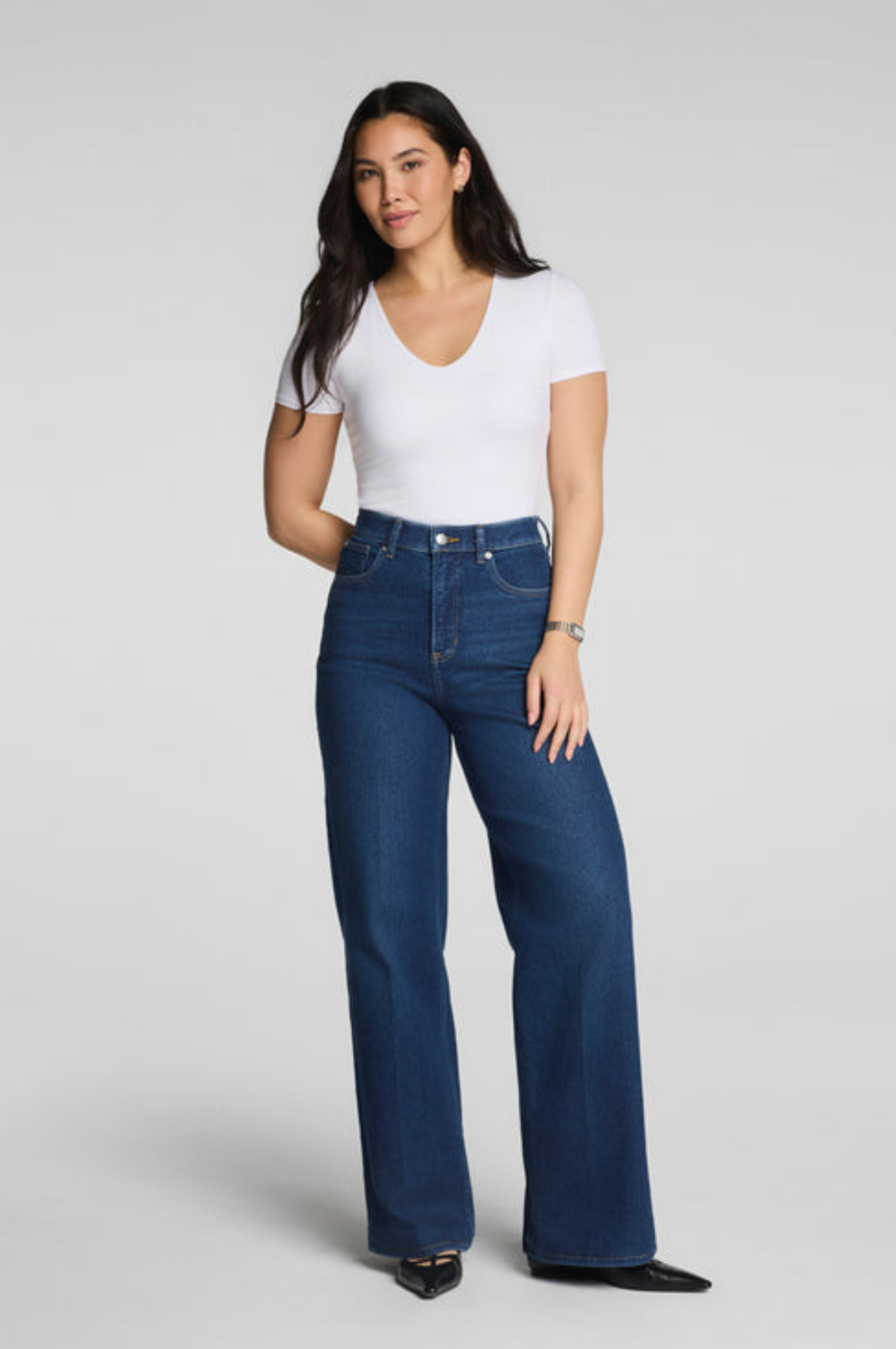 Spanxsmooth Jersey V-neck Tee - Classic White