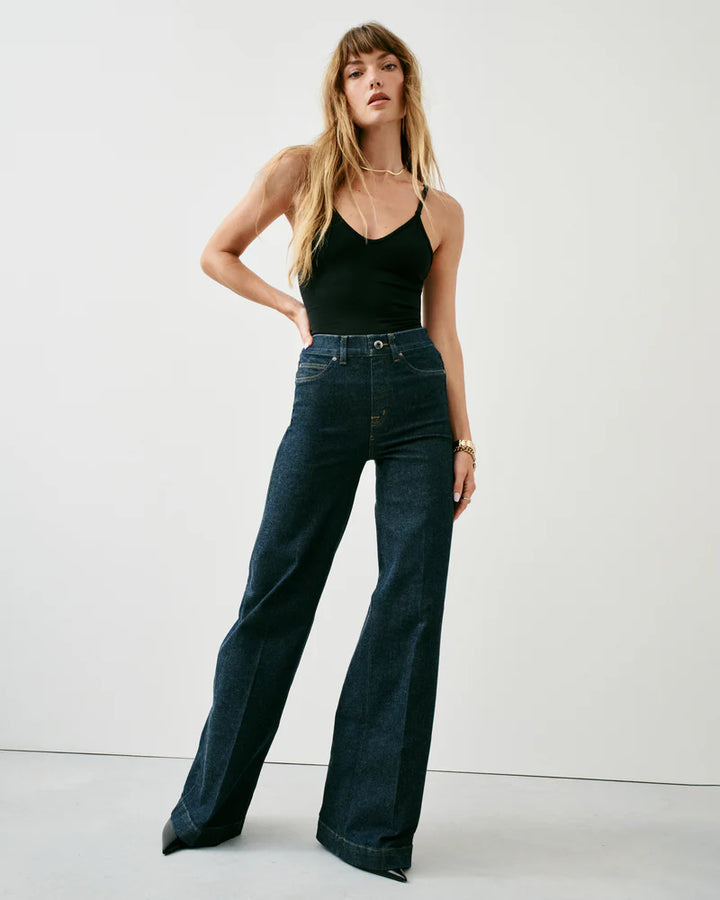 Pull-On Wide Leg Jean - Raw Indigo