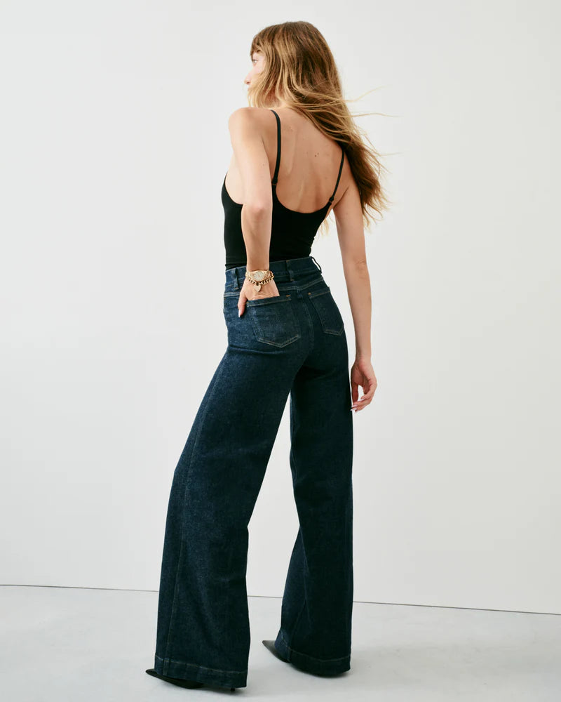 Pull-On Wide Leg Jean - Raw Indigo
