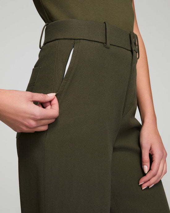 Cropped Wide Leg Pant - Dark Pine