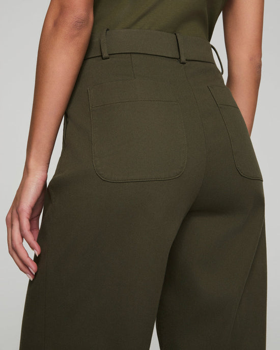 Cropped Wide Leg Pant - Dark Pine
