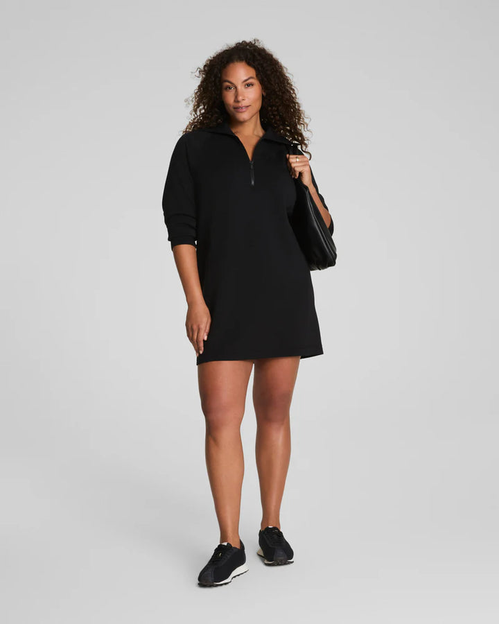 Half Zip Dress - Very Black