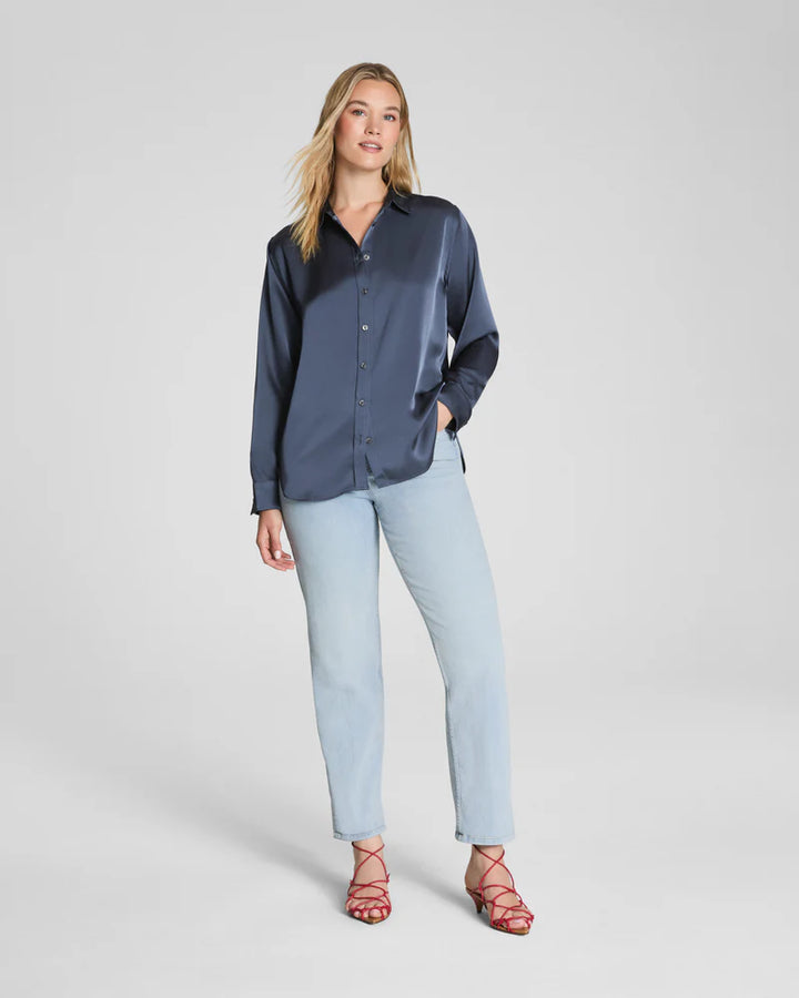 Better Than Silk Button Down - Earth Stone