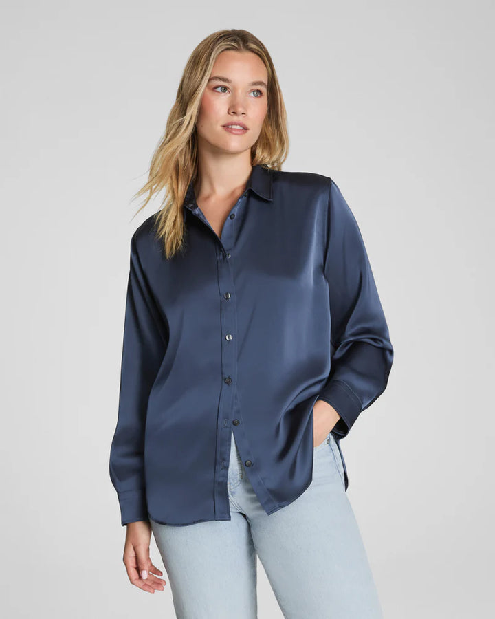 Better Than Silk Button Down - Earth Stone