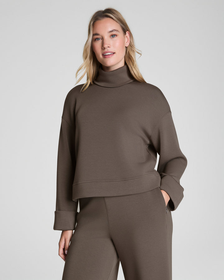 Air Essentials Cropped Turtleneck - Mineral