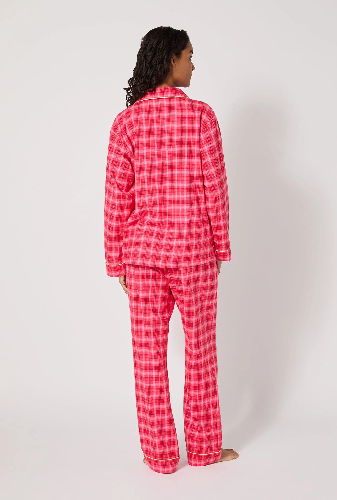 Long Sleeve Classic Woven Portuguese Flannel PJ Set, Wonderland Plaid