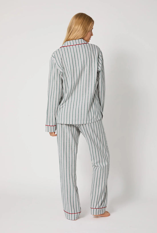Long Sleeve Classic Woven PJ Set - Peppermint Stripe