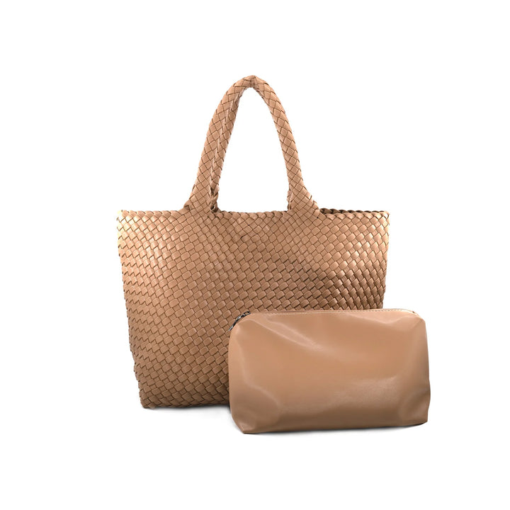 Woven Tote 2455- Taupe