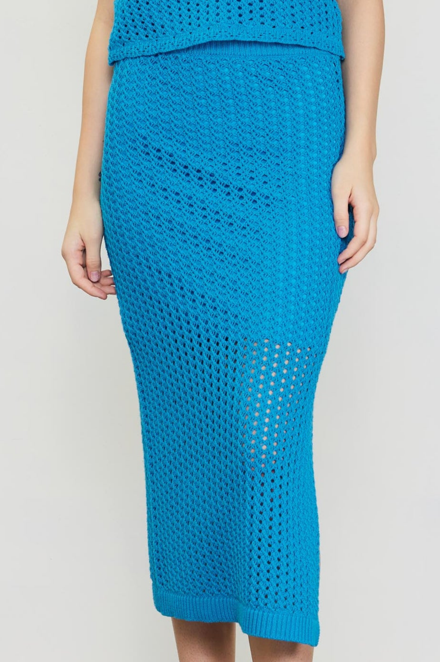 Crochet Midi Skirt - Turquoise