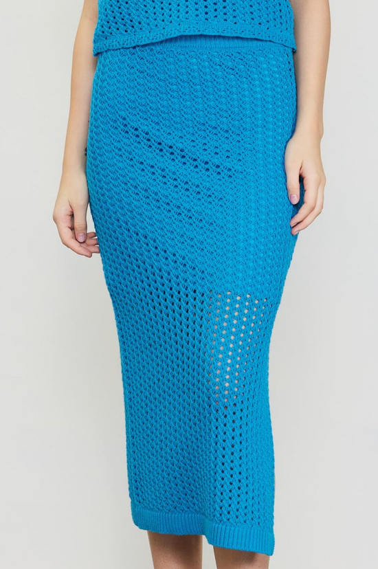 Crochet Midi Skirt - Turquoise