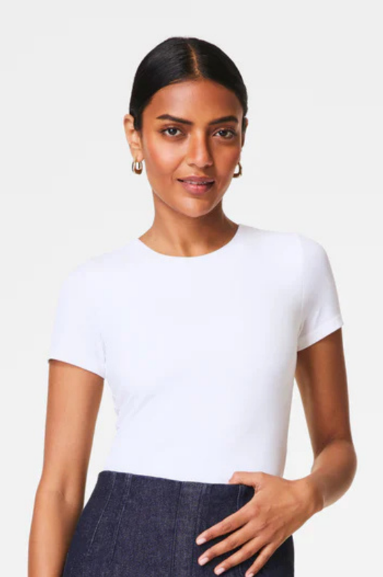 Spanxsmooth Jersey Crewneck Tee - Classic White