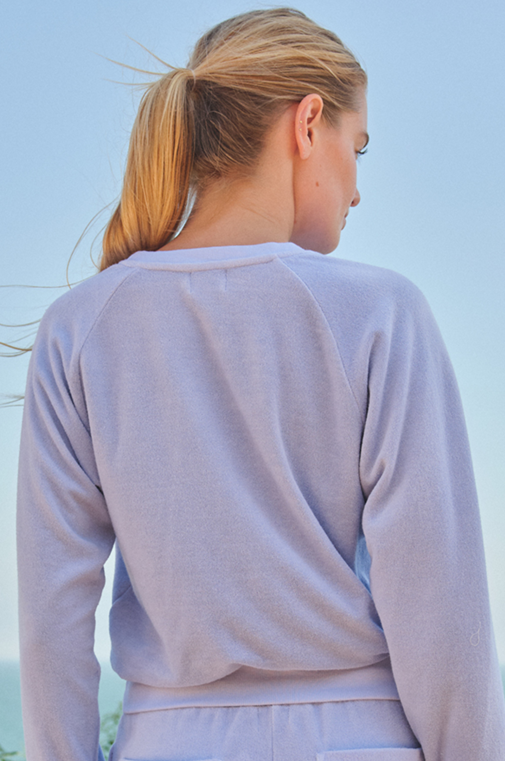 Raglan Sport Crew Sweatshirt - Sea Breeze