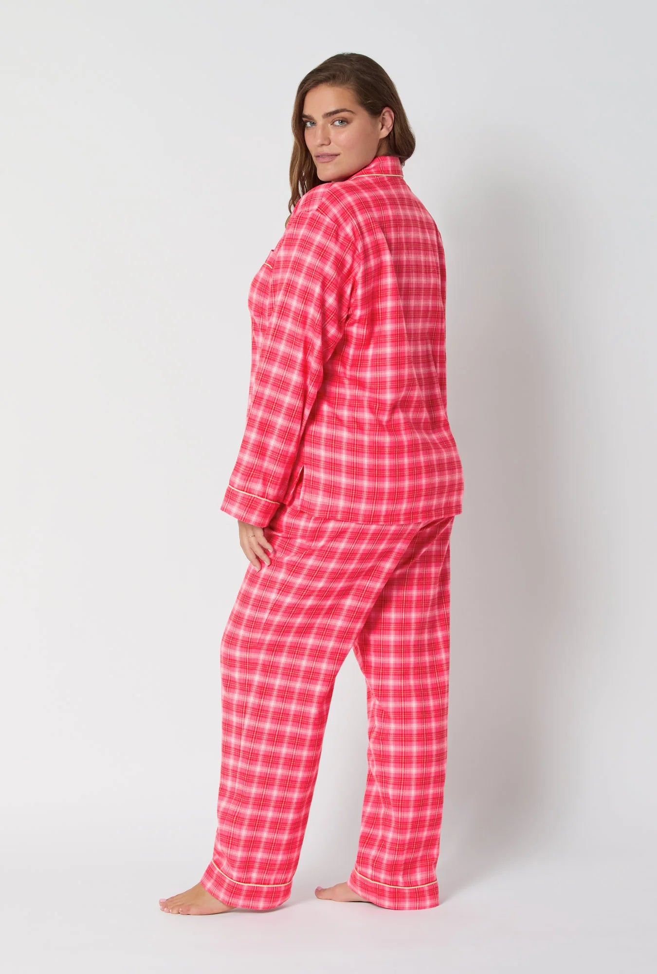 Long Sleeve Classic Woven Portuguese Flannel PJ Set, Wonderland Plaid