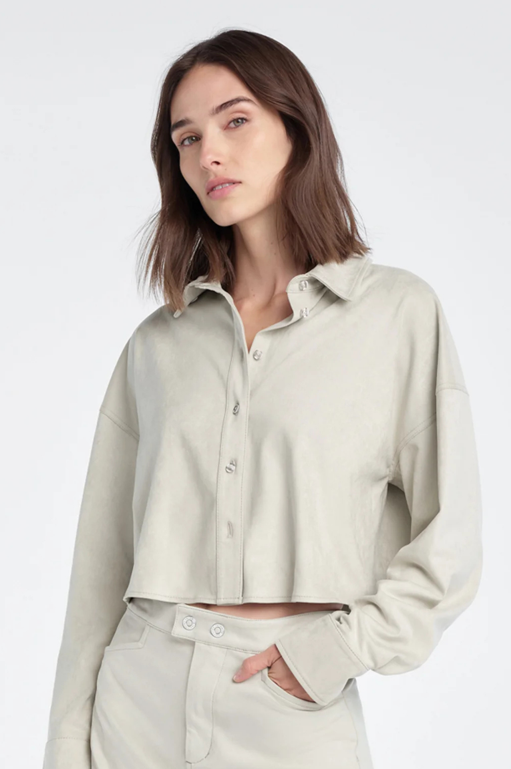 The Crop Ex-Boyfriend Shirt - Bone