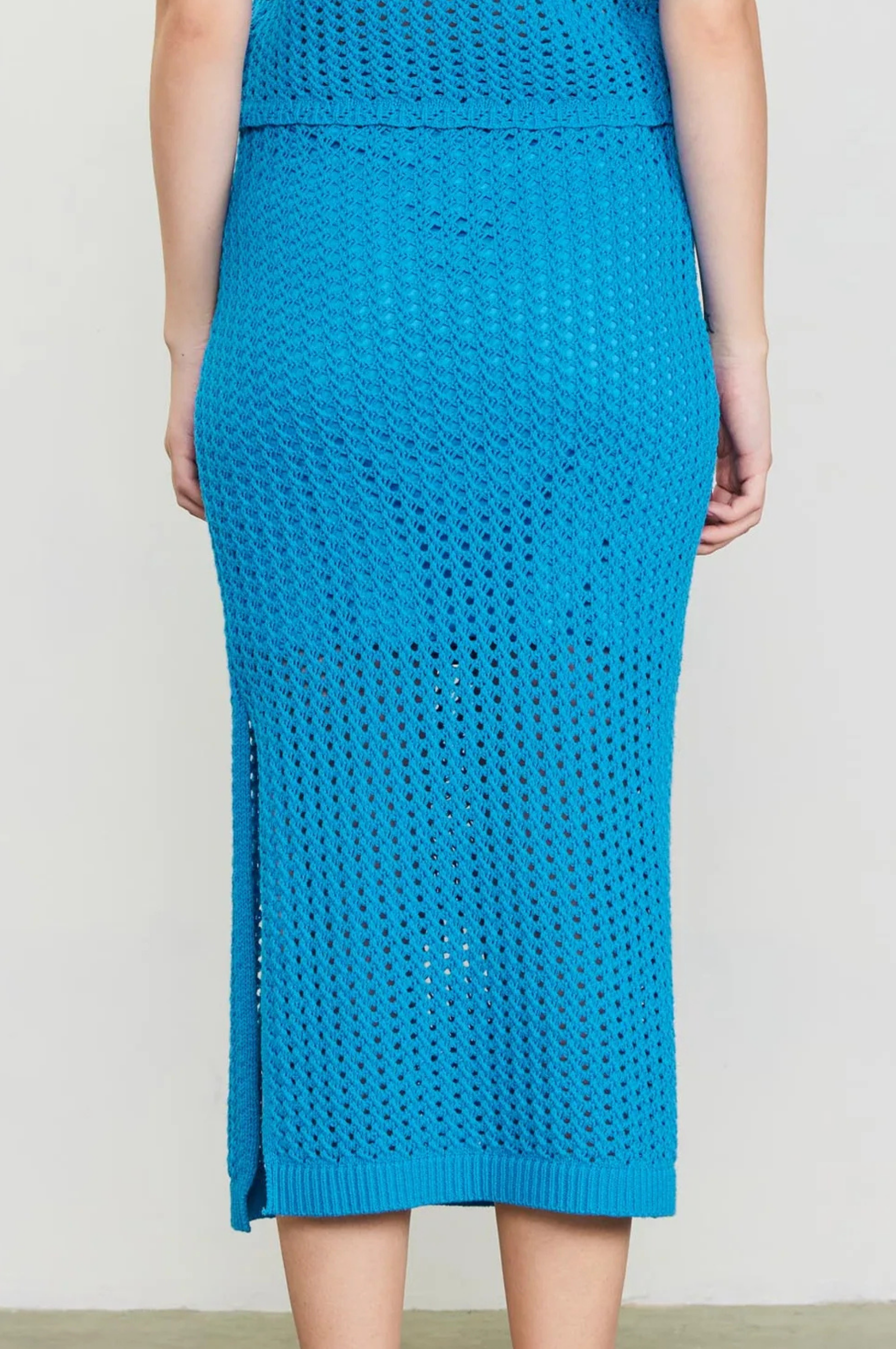 Crochet Midi Skirt - Turquoise