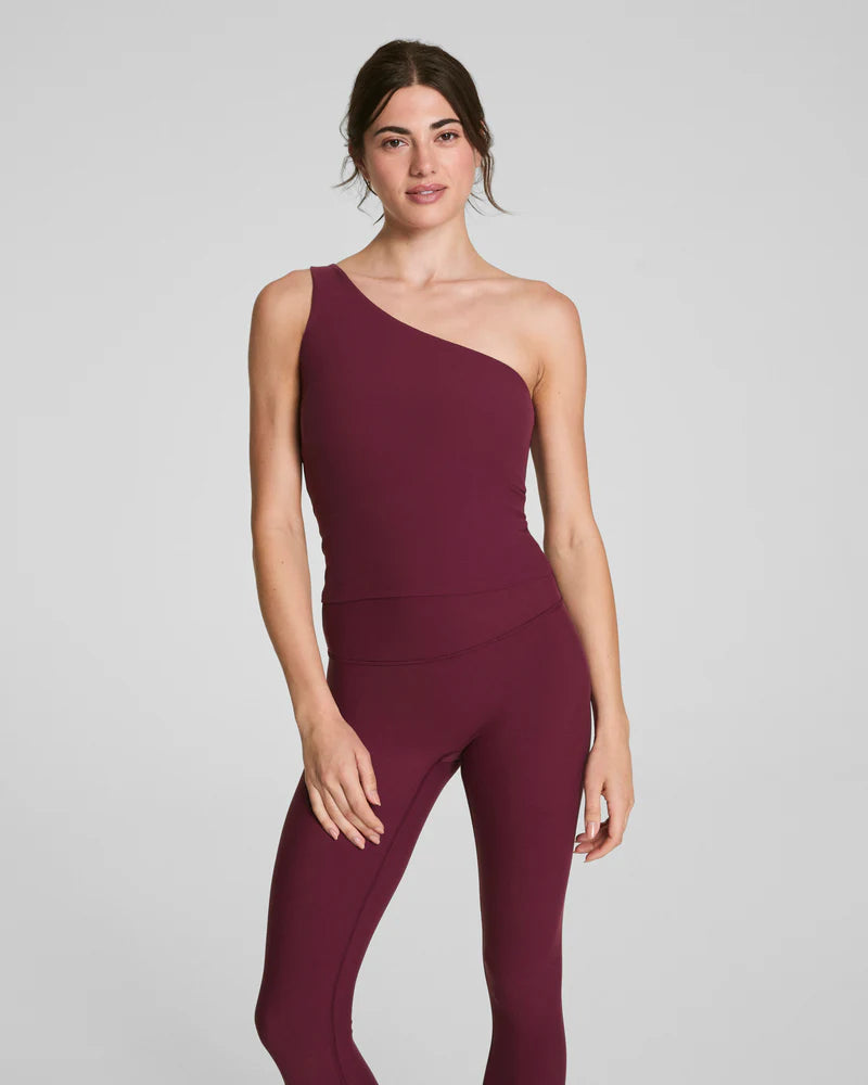 Bare Essentials Asymm Tank - Plum Berry