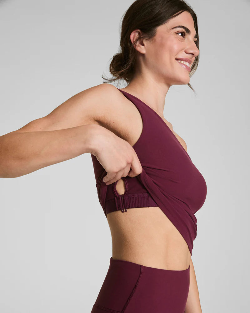 Bare Essentials Asymm Tank - Plum Berry