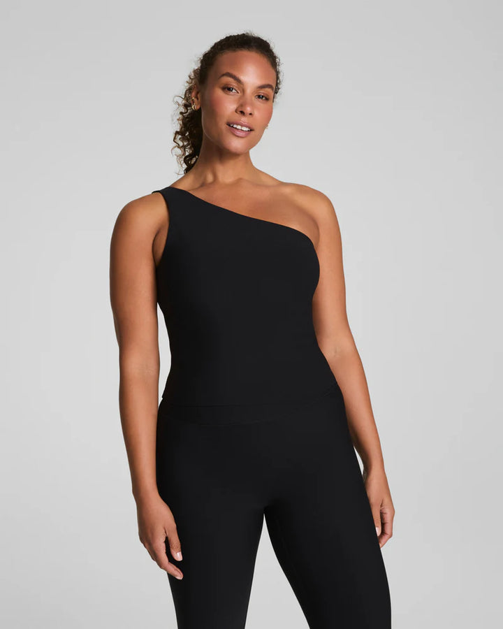 Bare Essentials Asymm Tank - Very Black