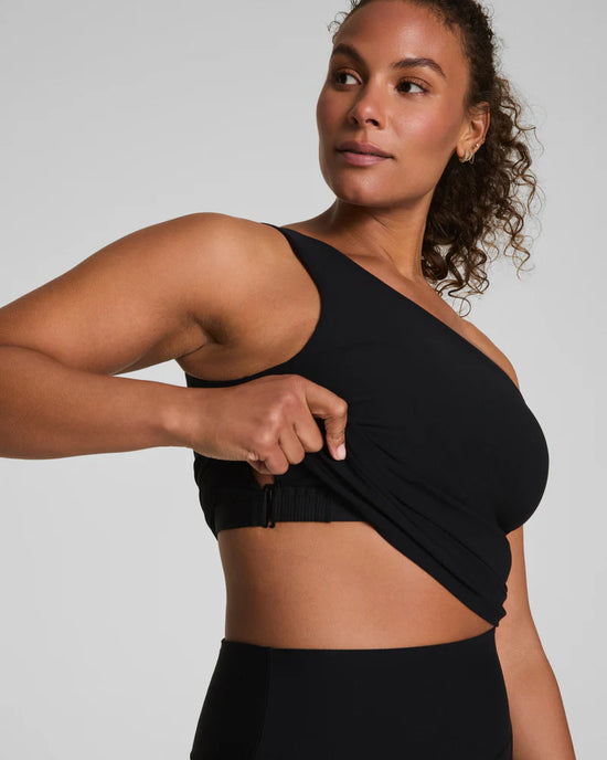 Bare Essentials Asymm Tank - Very Black