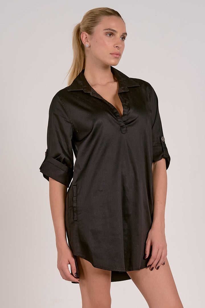 Roll Tab Shirt - Black