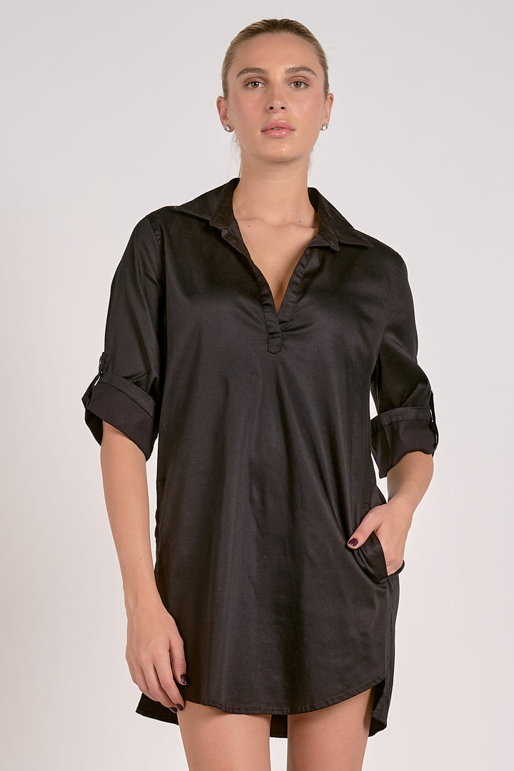 Roll Tab Shirt - Black