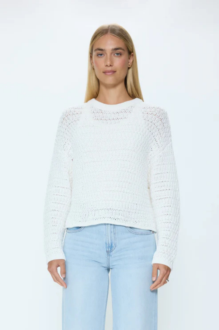 Katya Relaxed Crew Neck Sweater - Le Blanc