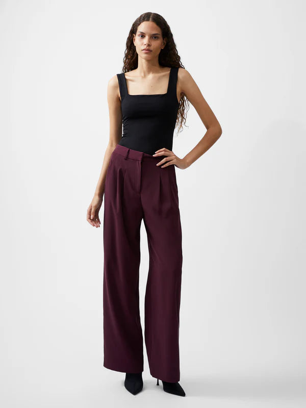 Harrie Suiting Trouser - Burgundy Red